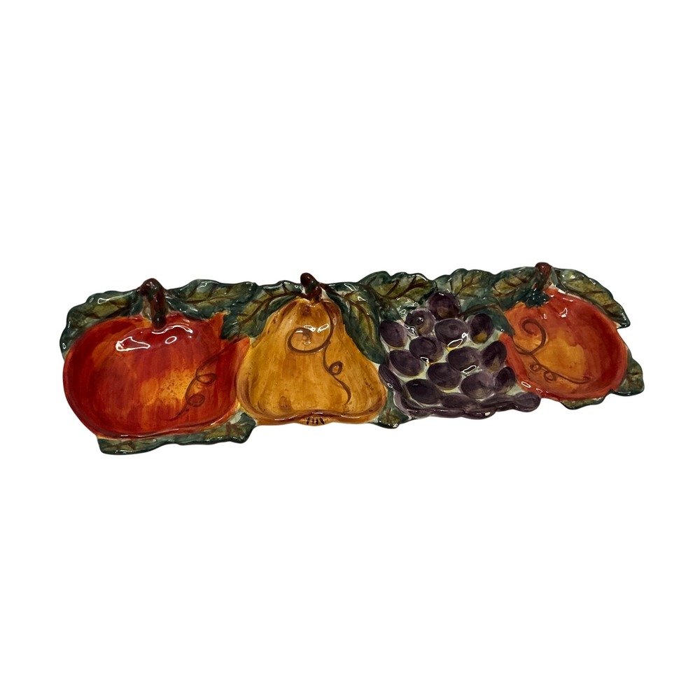 Tabletops Unlimited Ceramica‎ Classica Venetian Fruit Serving Tray Hand Painted